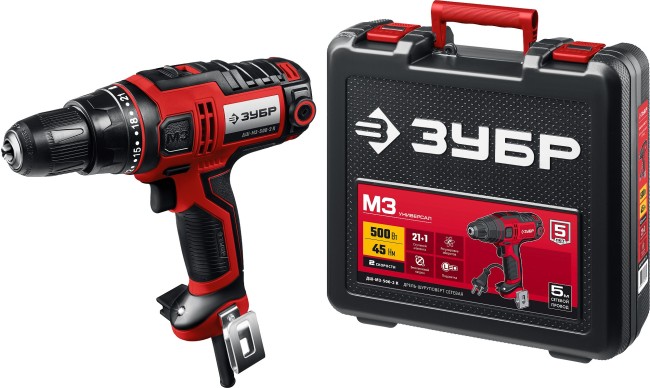 Сетевая дрель-шуруповерт ДШ-М3-500-2 К ЗУБР Сетевая дрель-шуруповерт ДШ-М3-500-2 К ЗУБР
