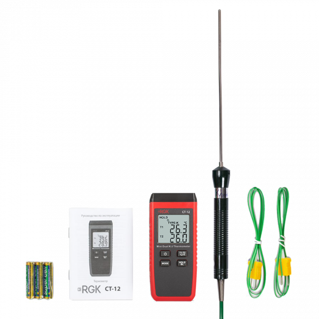 Термометр RGK CT-12 с погружным зондом температуры TR-10W Термометр RGK CT-12 с погружным зондом температуры TR-10W