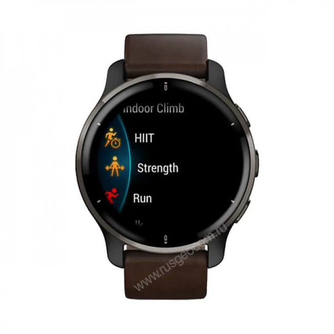 Часы Garmin Venu 2 Plus серый с серым безелем и кожаным ремешком Часы Garmin Venu 2 Plus серый с серым безелем и кожаным ремешком