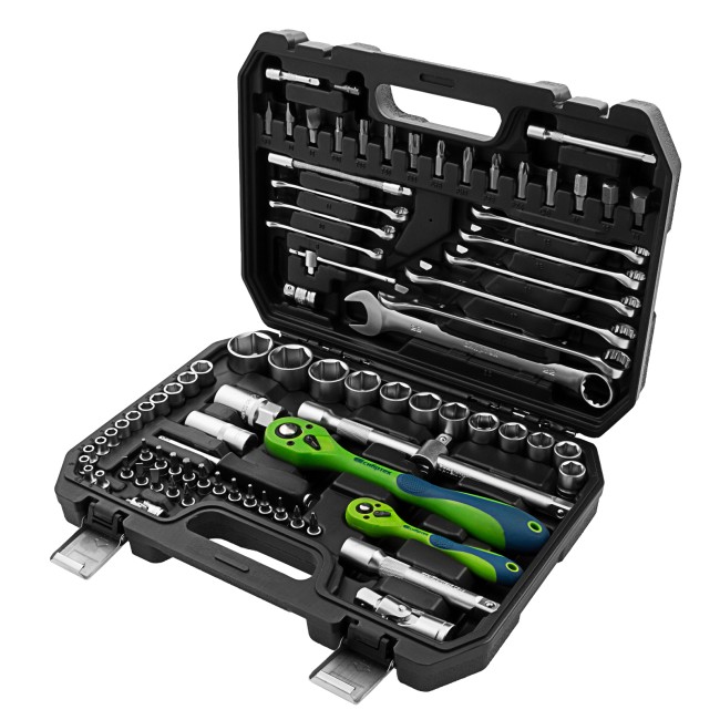 Набор инструментов 1/2", 1/4" CrV 82 предмета Сибртех Набор инструментов 1/2", 1/4" CrV 82 предмета Сибртех