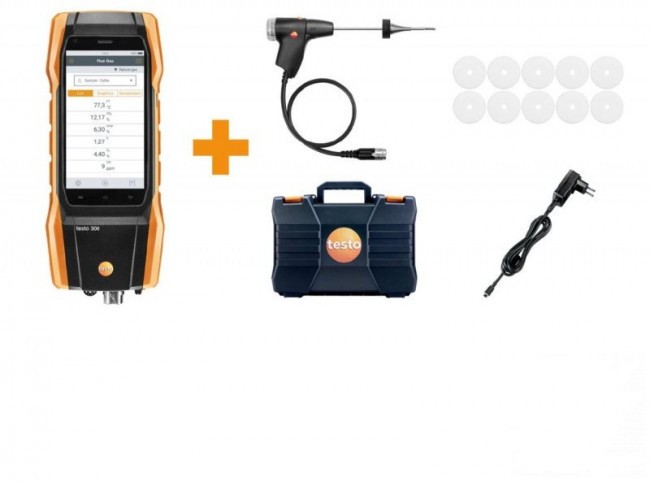 Комплект Testo 300 Longlife - анализатор дымовых газов (O2, СО с H2-компенсацией до 8 000 ppm, NO) Комплект Testo 300 Longlife - анализатор дымовых газов (O2, СО с H2-компенсацией до 8 000 ppm, NO)