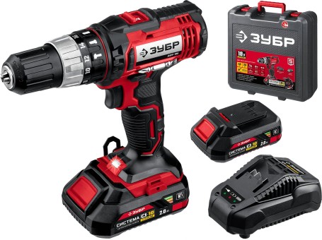 Ударная дрель-шуруповерт ДШУ-185-22 ЗУБР 2 АКБ Ударная дрель-шуруповерт ДШУ-185-22 ЗУБР 2 АКБ