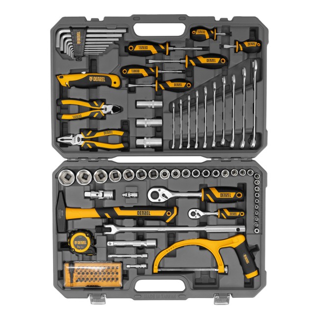 Набор инструментов 1/2", 1/4" 100 предметов Denzel Набор инструментов 1/2", 1/4" 100 предметов Denzel