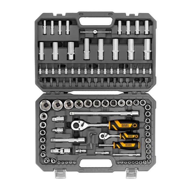 Набор инструментов 1/2", 1/4" 109 предметов Denzel Набор инструментов 1/2", 1/4" 109 предметов Denzel