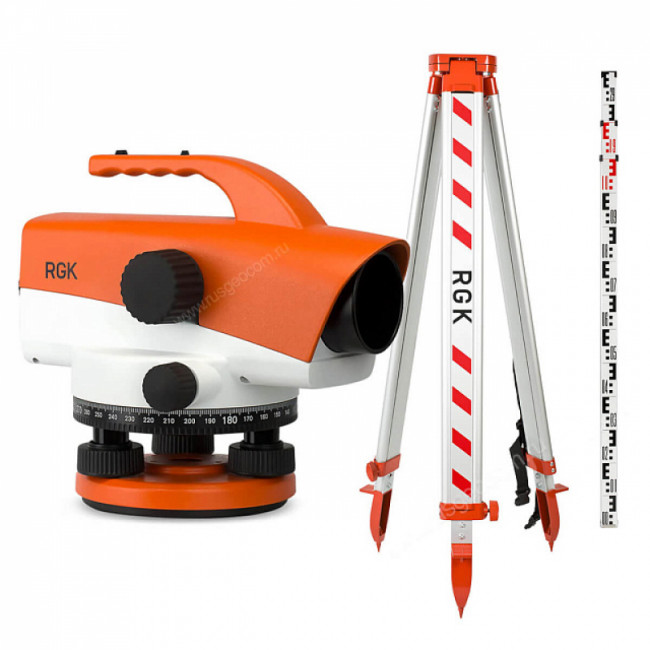 Комплект оптический нивелир RGK C-32 с поверкой + штатив S6-N + рейка RGK TS-7 Комплект оптический нивелир RGK C-32 с поверкой + штатив S6-N + рейка RGK TS-7