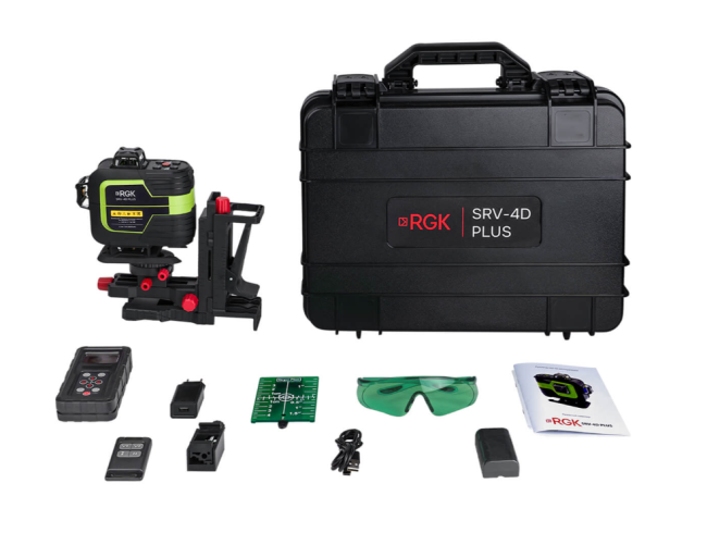 Лазерный построитель с сервоприводом RGK SRV-4D PLUS с функцией установки наклона луча Лазерный построитель с сервоприводом RGK SRV-4D PLUS с функцией установки наклона луча