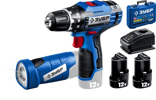 Дрель-шуруповерт + LED фонарь DL-121-22 ЗУБР 2 АКБ Дрель-шуруповерт + LED фонарь DL-121-22 ЗУБР 2 АКБ