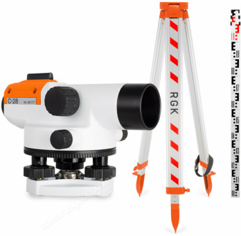 Комплект оптический нивелир  RGK C-28 штатив рейка - 3 в 1 с поверкой