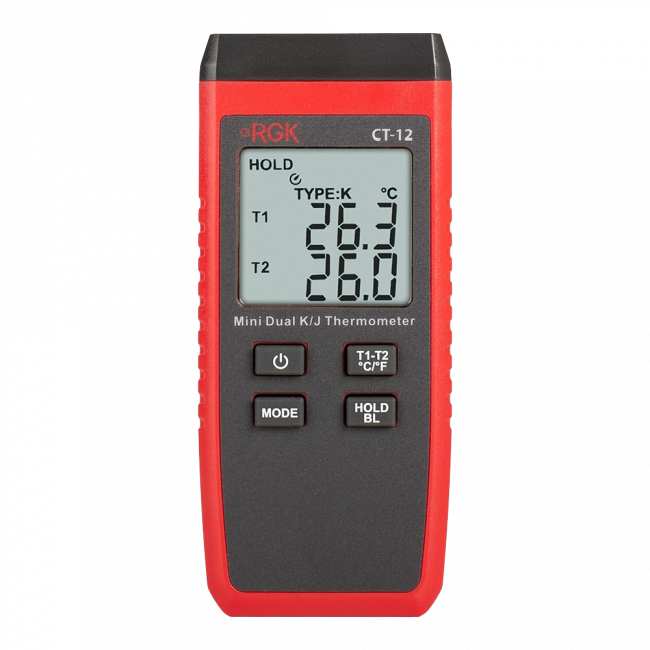 Термометр RGK CT-12 с поверхностным зондом TR-10S с поверкой Термометр RGK CT-12 с поверхностным зондом TR-10S с поверкой