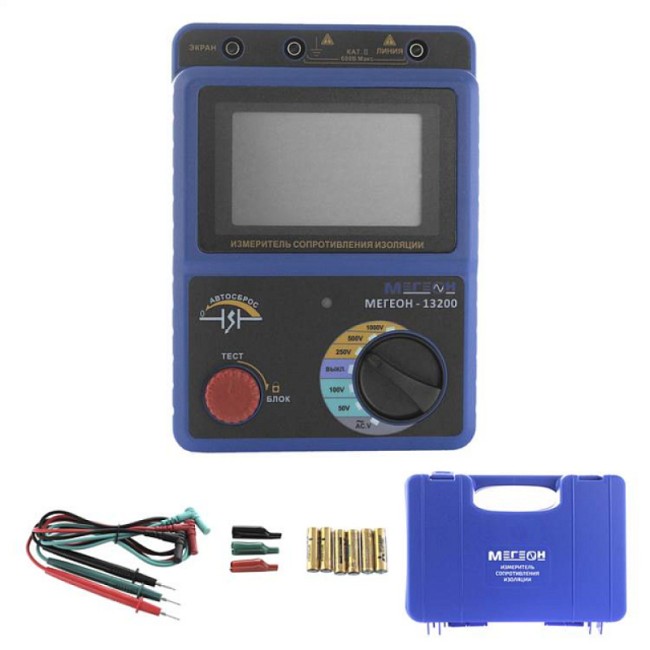 Измеритель сопротивления изоляции (Мегаомметр) МЕГЕОН 13200 с поверкой