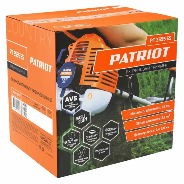 Бензиновый триммер Patriot PT 3555ES Country (разборная штанга) Бензиновый триммер Patriot PT 3555ES Country (разборная штанга)
